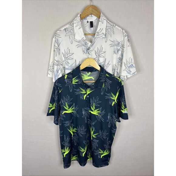 adidas Other - Adidas Oasis Golf Polo Shirt Lot of 2 Floral Print Performance Mens M